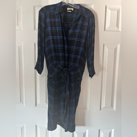 L'AGENCE Dresses & Skirts - L’AGENCE flannel Plaid Tie-Front Dress size 4 women’s